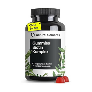 Biotin Haar Gummies - 120 vegane, zuckerfreie Gummibärchen mit 5000 μg