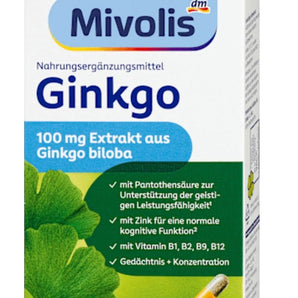 ginkgo-muisti- ja keskittymiskapselit, 40 kpl, 20 g