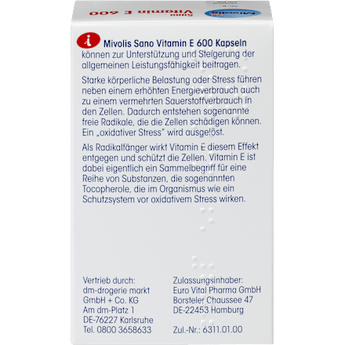 Sano Vitamin E 600, Weichkapseln Mivolis