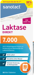 Lactase 7000 Direct Mini Tablets 90 pcs, 7.1 g