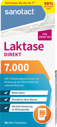 Lactase 7000 Direct Mini Tablets 90 pcs, 7.1 g