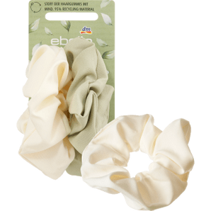 Scrunchies recycelt weiß & grün, 2 St - VivaVoss