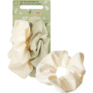 Scrunchies recycelt weiß & grün, 2 St - VivaVoss