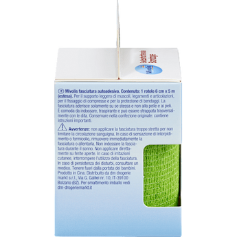 Selbsthaftende Bandage, 6 cm x 5 m (gedehnt), 1 Rolle Mivolis