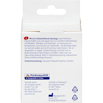Selbsthaftende Bandage, 6 cm x 5 m (gedehnt), 1 Rolle Mivolis