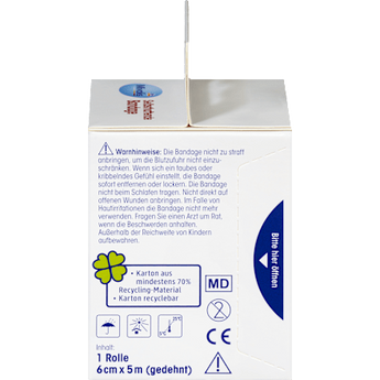 Selbsthaftende Bandage, 6 cm x 5 m (gedehnt), 1 Rolle Mivolis
