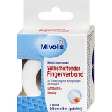 Selbsthaftender Fingerverband, 2,5 cm x 5 m (gedehnt), 1 Rolle Mivolis