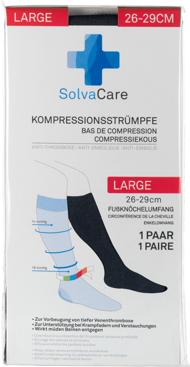 Kompressionsstrümpfe größe L schwarz, 1 St