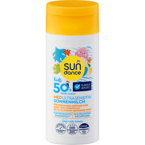 Sonnenmilch Kids ultra sensitiv MED, LSF 50+, Reisegröße SUNDANCE