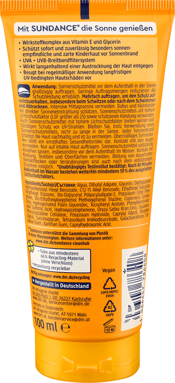 Sonnencreme Kids LSF 50 SUNDANCE