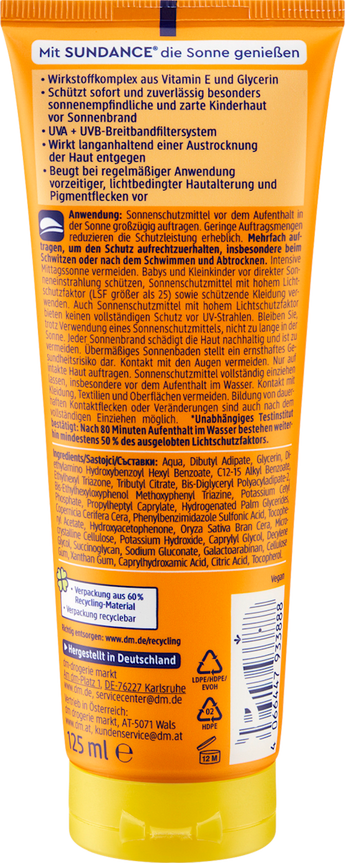 Sonnencreme Kids LSF 50 SUNDANCE