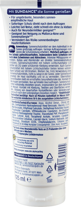 Sonnencremegel MED ultra sensitiv, LSF 50+ SUNDANCE