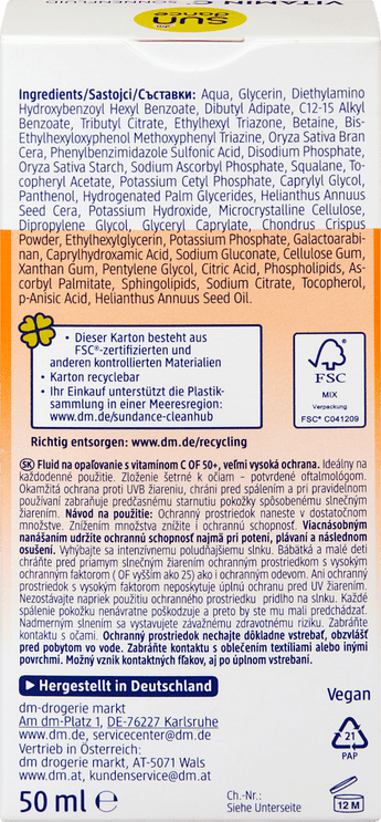 Sonnenfluid Gesicht mit Vitamin C, LSF 50+ SUNDANCE