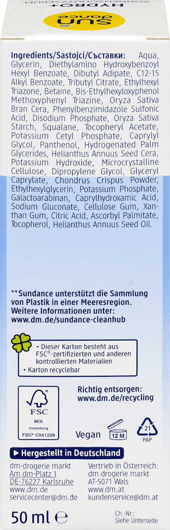 Sonnenfluid Serum Gesicht, Hydro+, LSF 50+ SUNDANCE