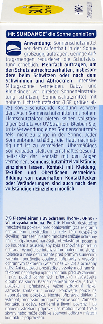 Sonnenfluid Serum Gesicht, Hydro+, LSF 50+ SUNDANCE