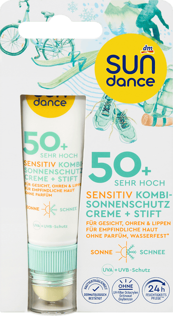Sonnenschutz Kombi Gesicht sensitiv Creme & Stift, LSF 50 (25 ml & 3 g) SUNDANCE