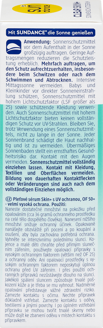 Sonnenschutzserum Gesicht clear skin+ LSF 50+ SUNDANCE