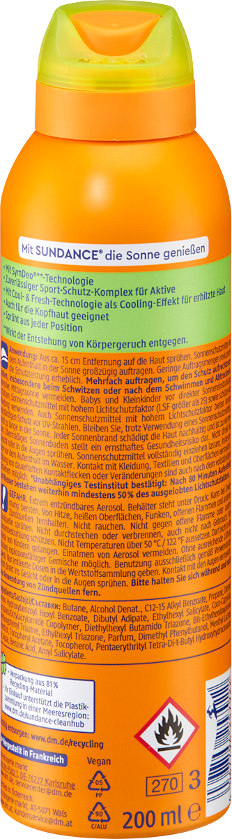 Sonnenspray transparent Sport, LSF 50 SUNDANCE