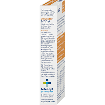Carotin Haut + Sonne Tabletten 30 St tetesept