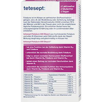 Folsäure 800 Depot Mini Tabletten 60 St tetesept