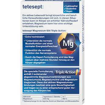 Magnesium 600 Triple Action Tabletten 30 St tetesept