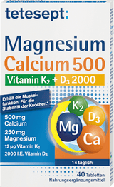 Magnesium Calcium Vitamin K + D Tabletten 40 St tetesept
