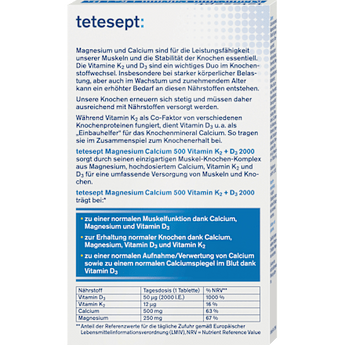 Magnesium Calcium Vitamin K + D Tabletten 40 St tetesept
