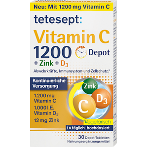 Vitamin C 1200 Depot + Zink + D3 Tabletten 30 St  tetesept