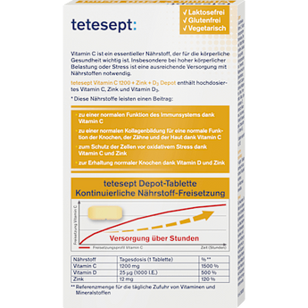 Vitamin C 1200 Depot + Zink + D3 Tabletten 30 St  tetesept