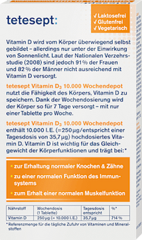 Vitamin D3 10.000 I.E. Wochendepot Tabletten 12 St tetesept