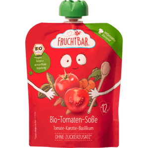 Tomatensoße Karotte Basilikum, ab 1 Jahr, 190 g Baby Snack by FruchtBar – Available at VivaVoss