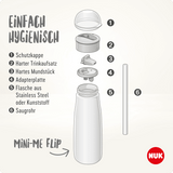 Trinkhalmflasche Edelstahl Mini - Me flieder, 500ml, 1 St - VivaVoss