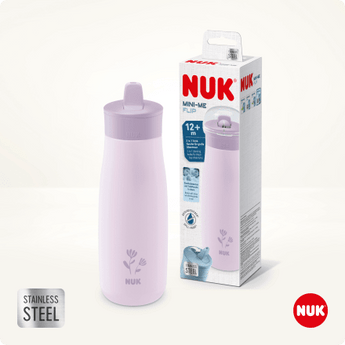 Trinkhalmflasche Edelstahl Mini - Me flieder, 500ml, 1 St - VivaVoss