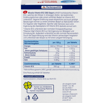Vitamin B12 350 Depot, 30 Mini - Tabletten, 6 g - VivaVoss