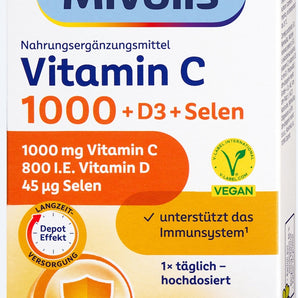 Mivolis Vitamin C 1000 + D3 + Selen Depot 30 St, 42 g – Wohlbefinden & Stärkung image_position | VivaVoss