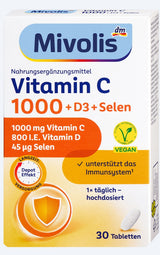 Mivolis Vitamin C 1000 + D3 + Selen Depot 30 St, 42 g – Wohlbefinden & Stärkung image_position | VivaVoss