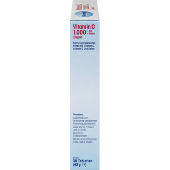 Vitamin C 1000 + D3 + Selen Depot 30 St, 42 g - VivaVoss