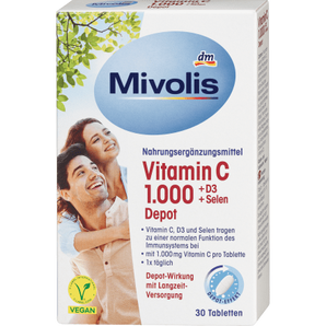 Vitamin C 1000 + D3 + Selen Depot 30 St, 42 g - VivaVoss