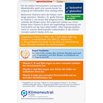 Vitamin C 1000 + D3 + Zink Depot Tabletten 30 St Doppelherz
