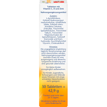 Vitamin C 1000 + D3 + Zink Depot Tabletten 30 St Doppelherz