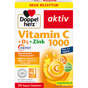 Vitamin C 1000 + D3 + Zink Depot Tabletten 30 St Doppelherz