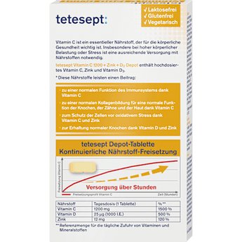 Vitamin C 1200 Depot + Zink + D3 Tabletten 30 St  tetesept