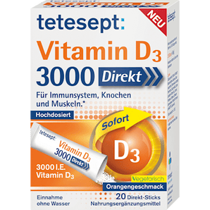 Vitamin D 3000 I.E. Direkt-Sticks 20 St tetesept