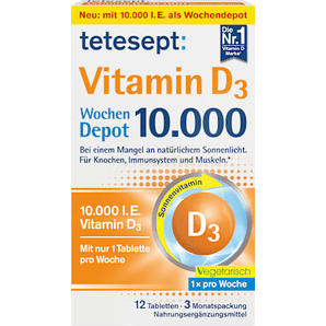 Vitamin D3 10.000 I.E. Wochendepot Tabletten 12 St tetesept