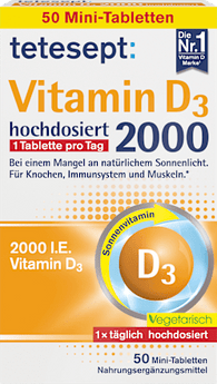 Vitamin D3 2000 IU tablets 50 pieces, 15.3 g Vitamine by tetesept – Available at VivaVoss
