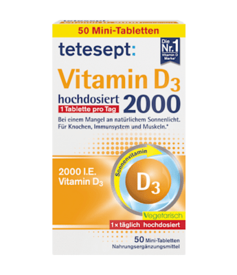 Vitamin D3 2000 IU tablets 50 pieces, 15.3 g Vitamine by tetesept – Available at VivaVoss