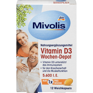 Vitamin D3 5600 I.E. Wochen-Depot Weichkapseln 12 St. Mivolis