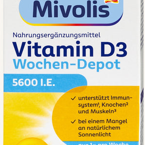 Mivolis Vitamin D3 5600 I.E. Wochen-Depot Weichkapseln 12 St., 5 g – Vitamin D image_position | VivaVoss