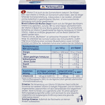 Vitamin D3 5600 I.E. Wochen-Depot Weichkapseln 12 St. Mivolis