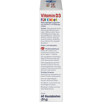 Vitamin D3 für Kinder, Kautabletten 60 St. Mivolis